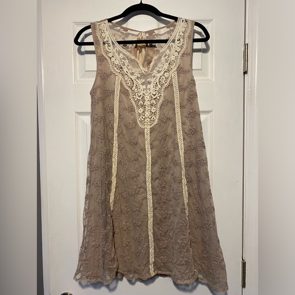 A’reve Lace Trim Sleeveless Dress